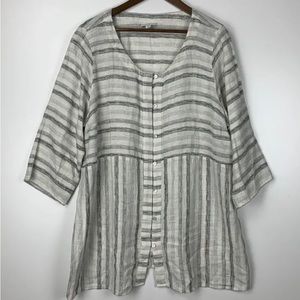 Pure Jill J Jill Women's Linen Blend Tunic Top Blouse Size XL X-Large Petite XLP